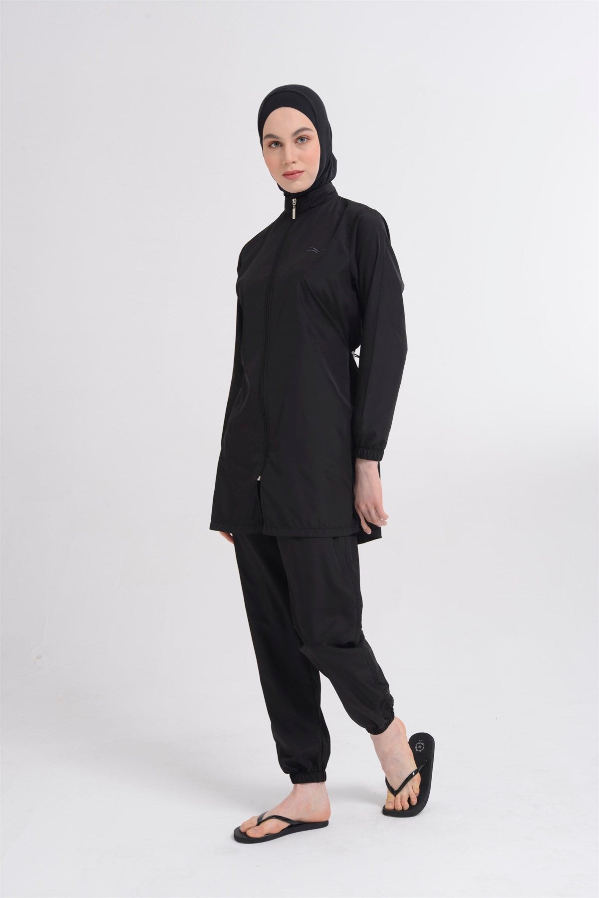 Basic Black Waterproof Burkini بوركينى أسمر سادة واتر برووف