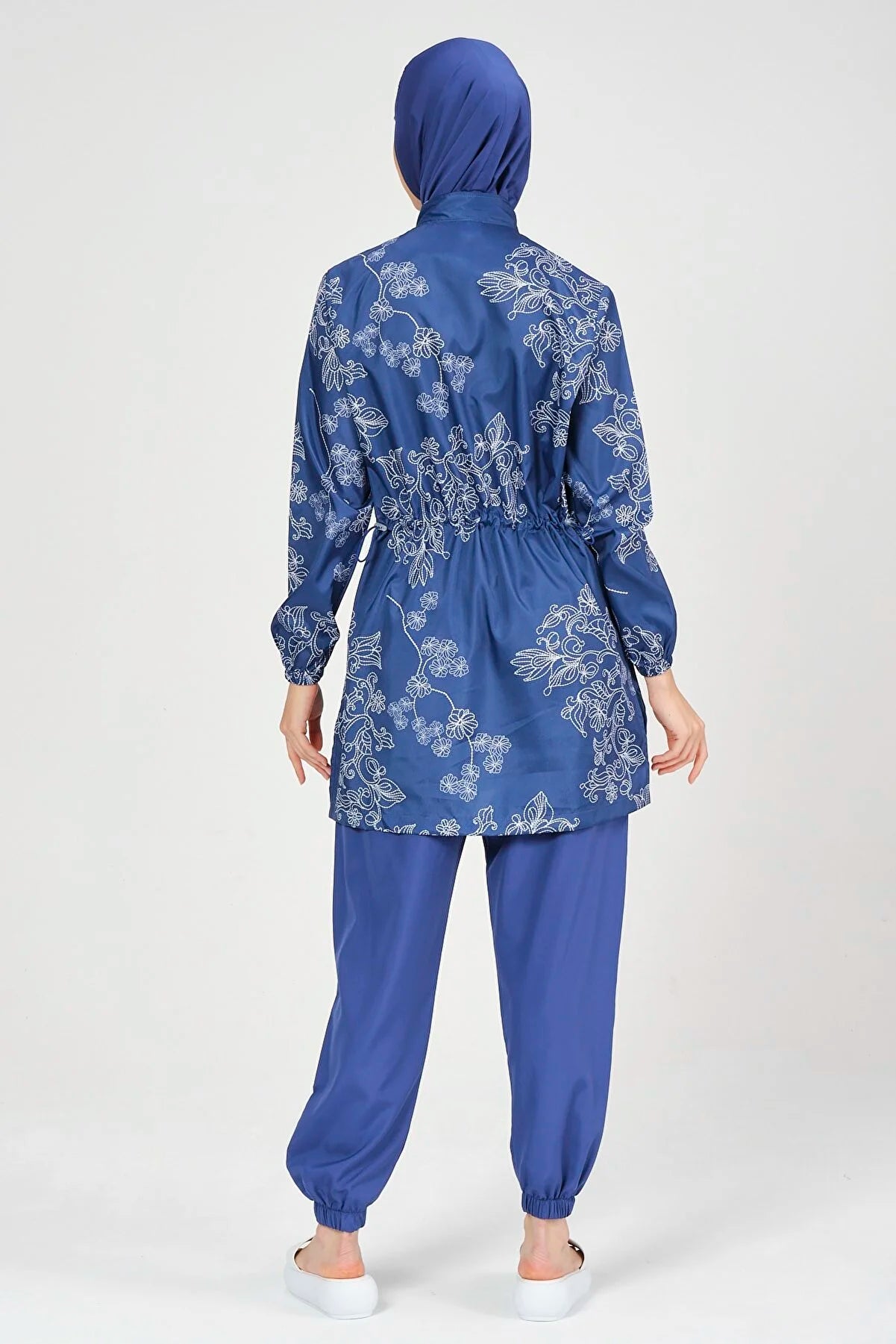 Simple Floral Blue Printed Burkini