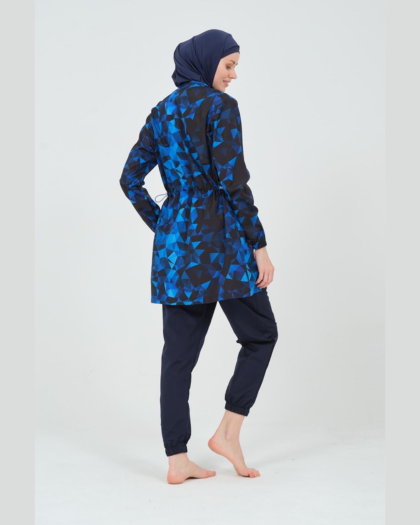 Blue Waterproof Hijab Swimsuit مايوه كحلى واتربرووف