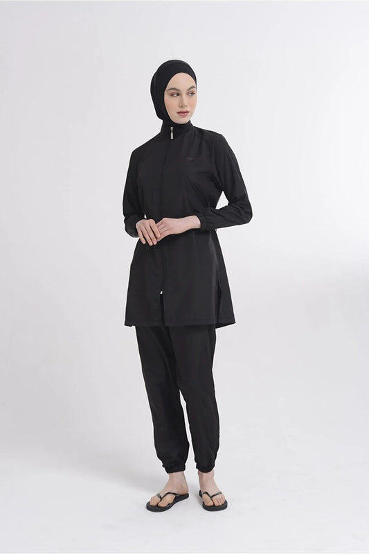 Basic Black Waterproof Burkini بوركينى أسمر سادة واتر برووف